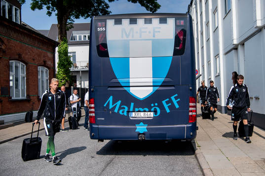 Goalkeeper Walter Viitala and Lasse Nielsen of Malmö FF