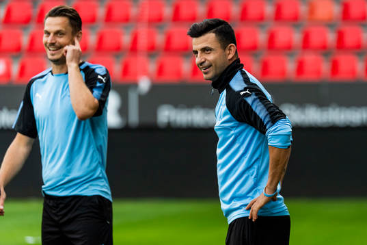 Markus Rosenberg and Behrang Safari of Malmö FF
