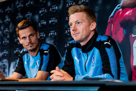 Markus Rosenberg and Anders Christiansen of Malmö FF
