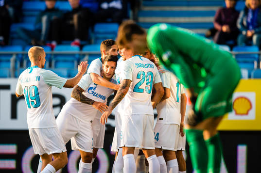 Daler Kuzyaev of Zenit celebrates the 0-1 goal
