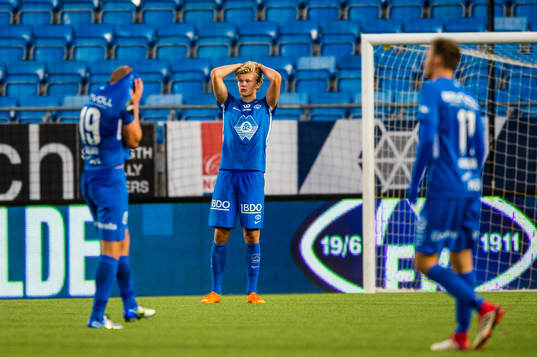 Erling Braut Haaland of Molde looks dejected