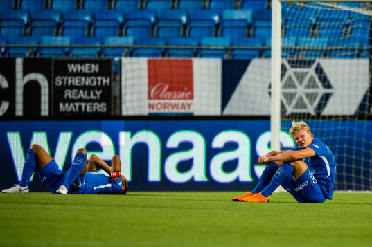 Erling Braut Haaland of Molde looks dejected