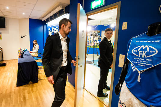 Sergei Semak, head coach of Zenit,  leaving the press