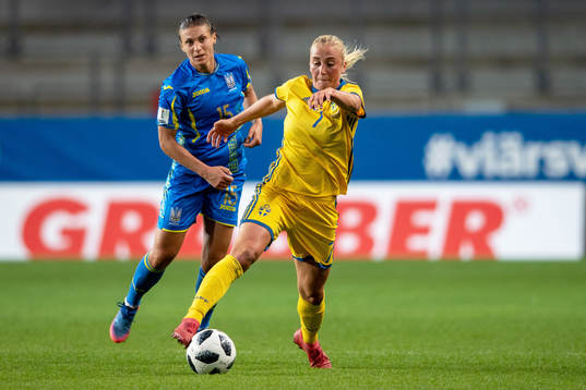 Ukrainas Iya Andruschak och Sveriges Julia Karlernäs