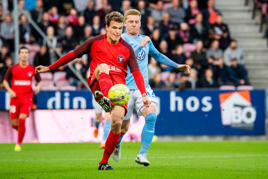 Alexander Scholz of Midtjylland and Anders Christiansen of