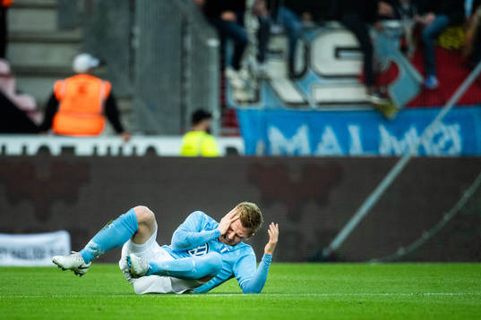Anders Christiansen of Malmö FF is in pain