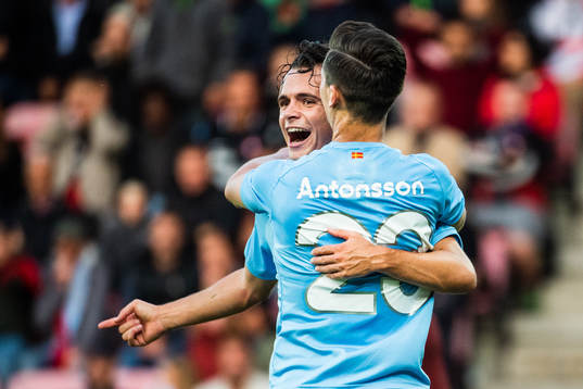 Andreas Vindheim and Marcus Antonsson of Malmö FF