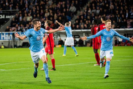 Markus Rosenberg and Anders Christiansen of Malmö FF