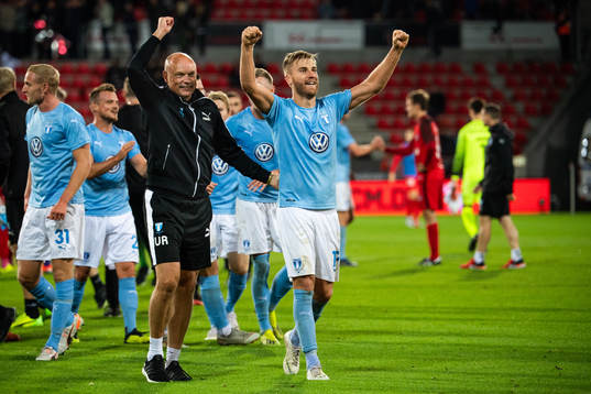 Marcus Antonsson and head coach Uwe Rösler of Malmö FF