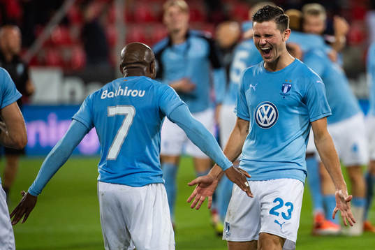 Fouad Bachirou and Marcus Antonsson of Malmö FF celebrates