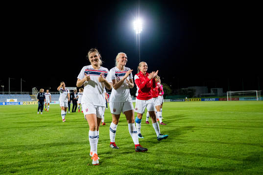Maren Mjelde of Norway celebrates