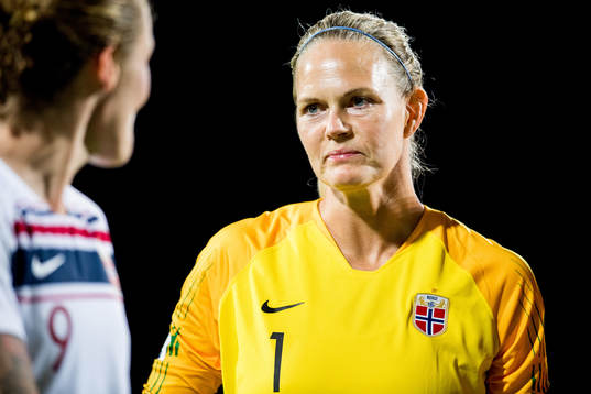 Goalkeeper Ingrid Hjelmseth of Norway