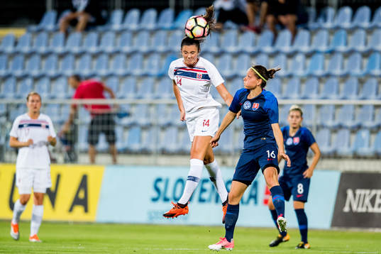 Ingrid Syrstad Engen of Norway and Diana Bartovicova of