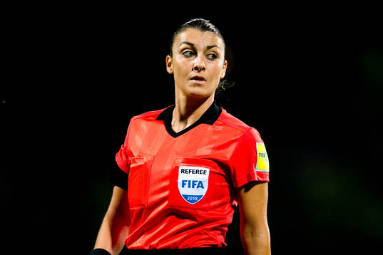 Referee Valentina Finzi of Italy