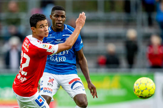 Trelleborgs Kofi Sarkodie mot Norrköpings Ian Smith