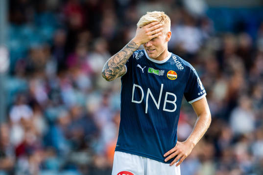 Eirik Ulland Andersen of Strømsgodset looks dejected