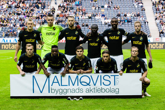s startelva med Robin Jansson , målvakt Oscar Linnér ,