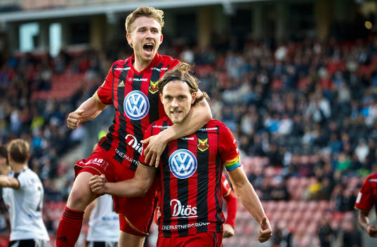 Östersunds Ludvig Fritzson och Tom Pettersson jublar vid