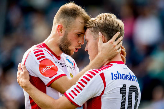 Mikael Nord Ingebrigtsen of Tromsø celebrates with