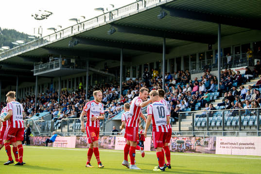 Mikael Nord Ingebrigtsen of Tromsø celebrates with