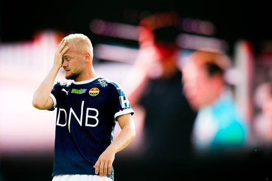 Herman Stengel of Strømsgodset looks dejected