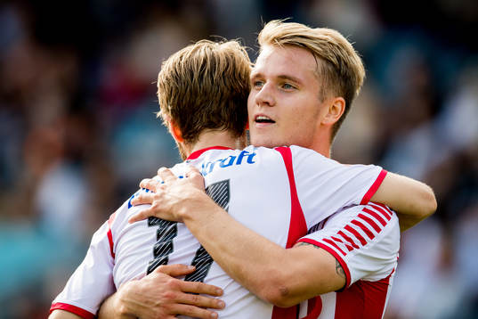 Mikael Nord Ingebrigtsen of Tromsø celebrates with