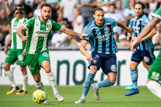 Hammarbys Muamer Tankovic och Djurgårdens Erik Johansson
