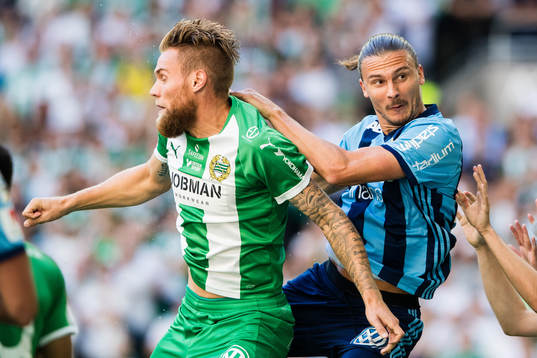 Hammarbys Simon Sandberg och Djurgårdens Erik Johansson