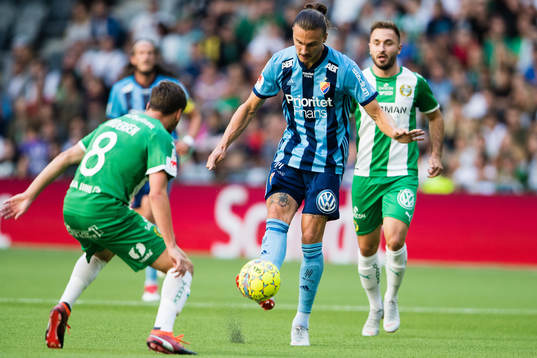 Hammarbys Jeppe Andersen och Djurgårdens Erik Johansson