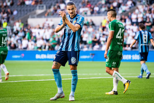Djurgårdens Erik Johansson jublar