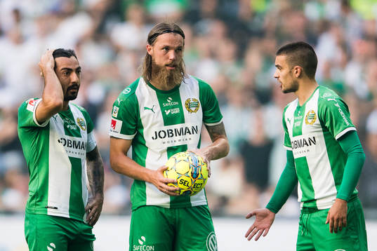 Hammarbys Jiloan Hamad , Björn Paulsen och Vladimir Rodic