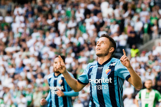 Djurgårdens Kerim Mrabti jublar