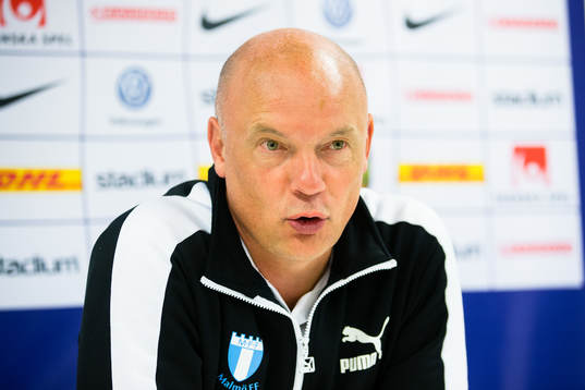 Malmö FFs tränare Uwe Rösler  på presskonferensen