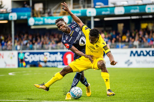 Amidou Diop of Kristiansund and Adeleke Akinola Akinyemi of