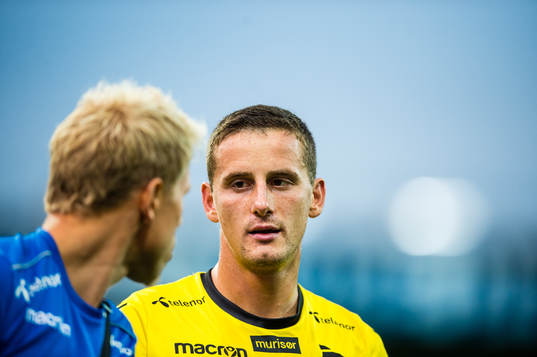 Herolind Shala of Start leaves the game with a injury