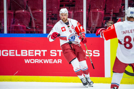 Eduard Grin and Nikita Tarletsky of Yunost Minsk celebrates