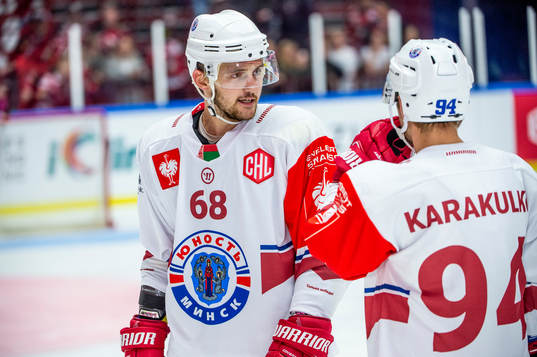 Pavel Kazakevich and Alexander Karakulko of Yunost Minsk