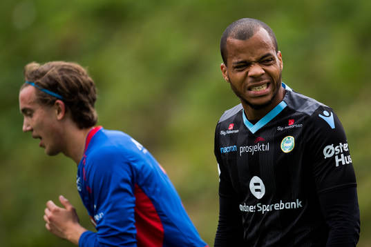 Erixon Danso of Sandnes Ulf reacts