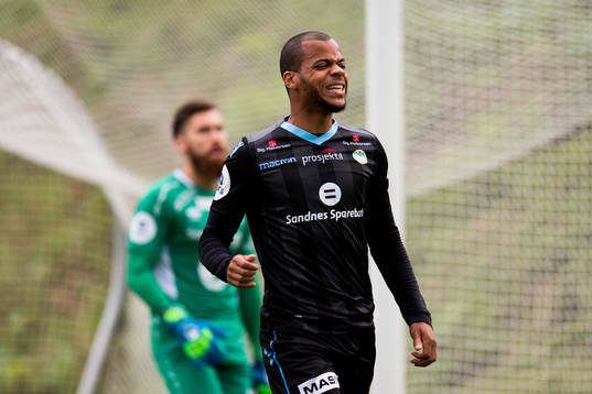 Erixon Danso of Sandnes Ulf reacts