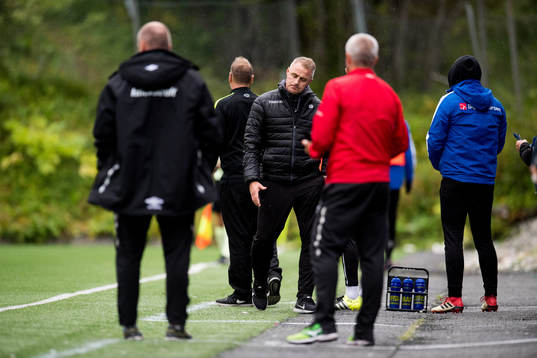 Bengt Sæternes, head coach of Sandnes Ulf, reacts