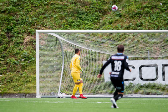Goalkeeper Nicklas Frenderup of Sandnes Ulf lets in the 1-0
