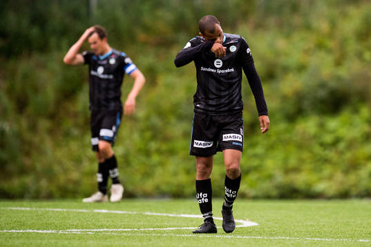 Erixon Danso of Sandnes Ulf looks dejected