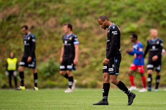 Erixon Danso of Sandnes Ulf looks dejected