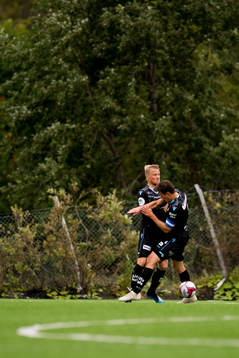 Tapio Heikkilä and Niels Vorthoren of Sandnes Ulf collide