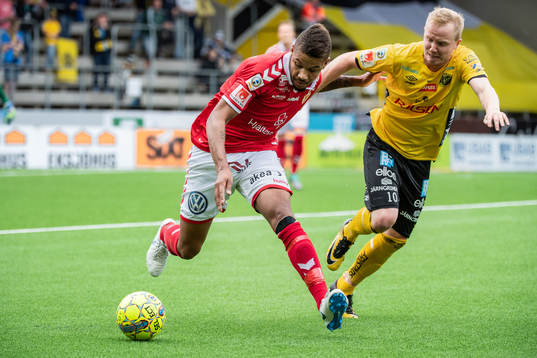 Kalmars Mikael Dyrestam och Elfsborgs Simon Lundevall