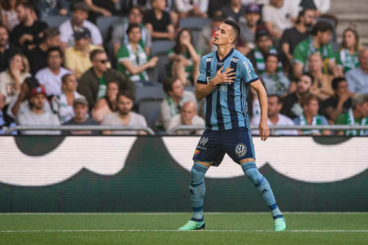 Djurgårdens Haris Radetinac jublar