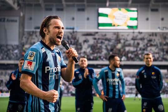 Djurgårdens Kevin Walker jublar