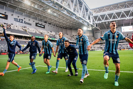 Djurgårdens spelare jublar
