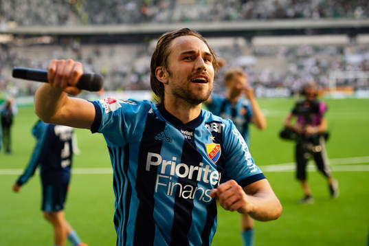 Djurgårdens Kevin Walker  jublar