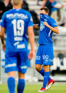 Fredrik Aursnes of Molde looks dejected